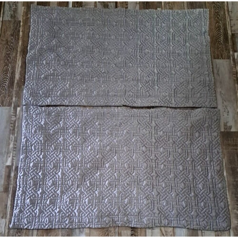 Fieldcrest Luxury Silver Pillow Shams Standard Textured Soft Contemporary